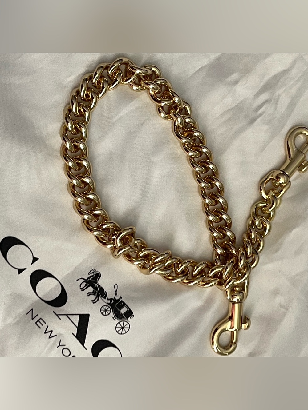 Coach gold chain strap